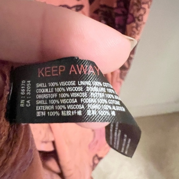 Anthropologie Pink Orange  Smocked Floral Botanical Midi Dress with puff sleeves - Picture 9 of 12